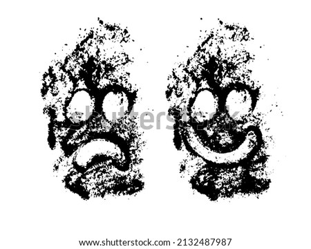 Face from a blot of paint. Vector illustration
