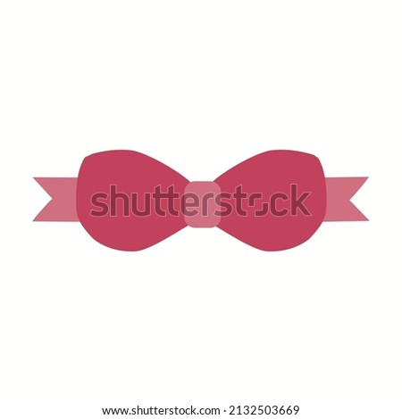 Pink bow design in various shapes.Vector.