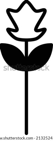 Flower illustration icon symbol for nature, ecology and environment in a flat color glyph illustration