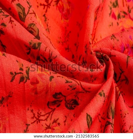 ruby red cotton fabric with floral print. Buy floral prints from independent artists and iconic brands. Texture, background, pattern,