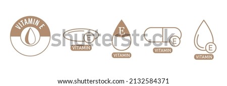 vitamin e icon, drop, capsule, logo vector illustration  Royalty-Free Stock Photo #2132584371