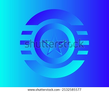 Abstract bluer round shiny logo symbol icon design 