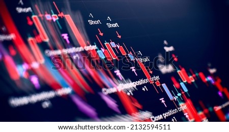 Financial chart with up trend line graph.Stock market investment trading Royalty-Free Stock Photo #2132594511