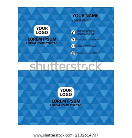 Sky blue and pattern business card.