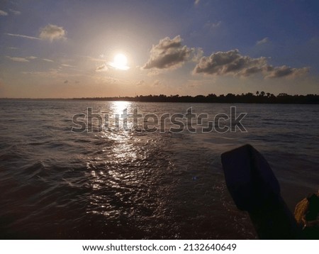 Sunset time river site image