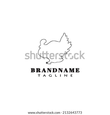 cute turkey logo icon design modern vector illustration