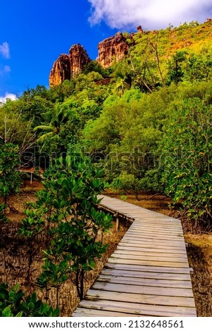 A beautiful day hike in Curieuse Marine National Park Royalty-Free Stock Photo #2132648561