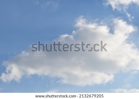 Blue sky and white cloud. Cloudy day. Background.