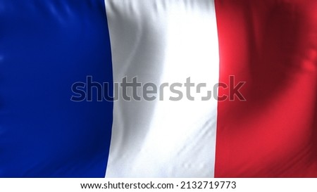 National flag of France. French flag waving against background.