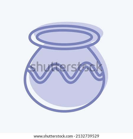 Plant Pot Icon in trendy two tone style isolated on soft blue background