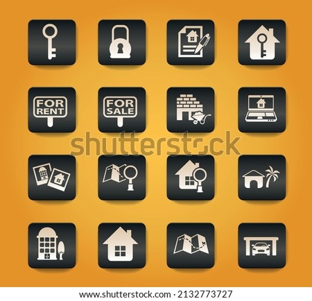 real estate vector icons for web and user interface design