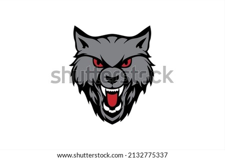 angry and sharp- toothed wolf