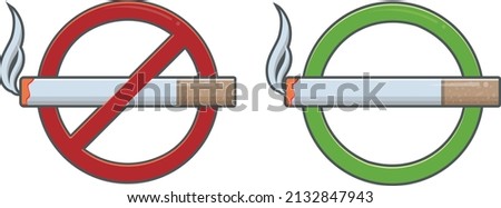 No smoking and smoking area signs,vector design