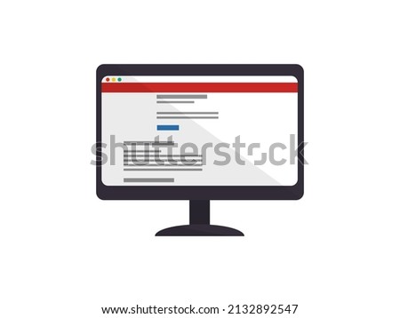 Monitor isolated. Desktop with webpage isolated icon vector illustration design