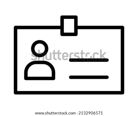 Identification card flat line icon. Document control, Identity card badge. Outline sign for mobile concept and web design, store.