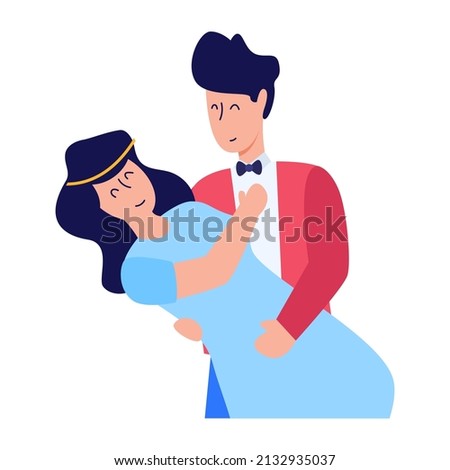 Download this premium flat icon of cheering couple 

