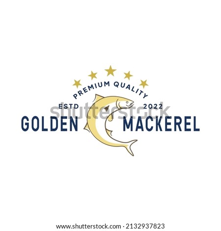 Golden Mackerel logo vector design, for business product identity