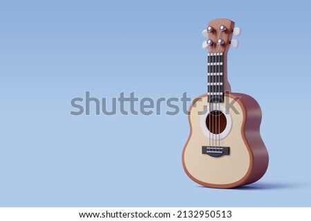 3d Acoustic Guitar, music and instrument concept, Eps 10 Vector.