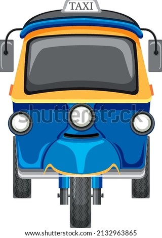 Tuk tuk taxi on white background illustration
