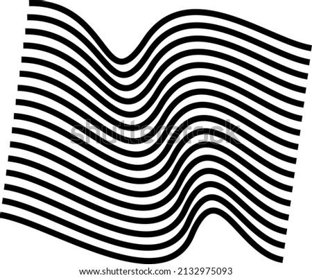 Curved wave lines in black and white Royalty-Free Stock Photo #2132975093