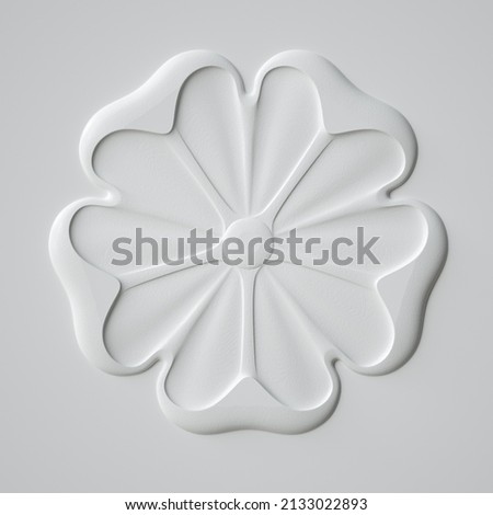 Plaster relief, embossed pattern white background. Royalty-Free Stock Photo #2133022893