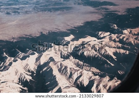 aerial view of  the Carpathian mountains with Moldoveanu peak