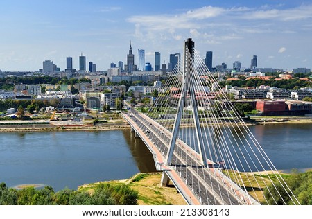 Warsaw - bird's-eye view. Royalty-Free Stock Photo #213308143