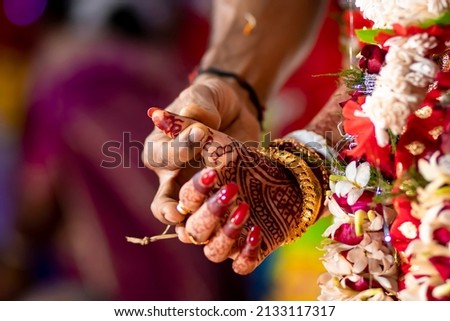 hindu wedding  closeup stock photo