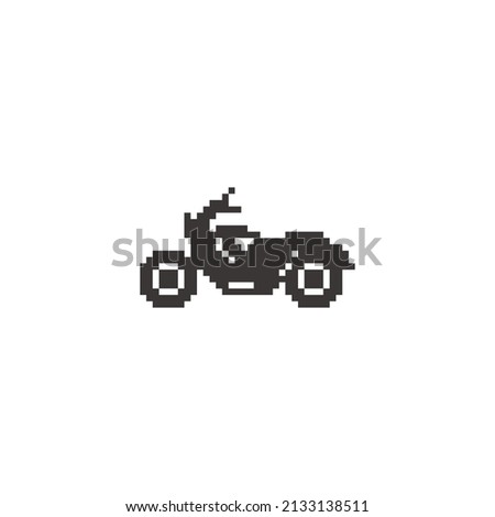 Motorcycle vintage.Pixel art. Vector Illustration isolated on background.