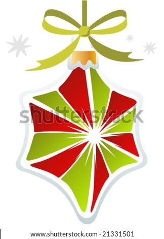 Christmas toy star on a white background. Christmas illustration.