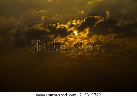 Beautiful  landscape with the sunset  and  cloud