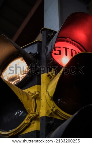 Close up view of a traffic light