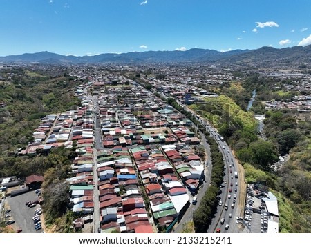Aerial View of Alajuelita, Hatillo and San Jose - Costa Rica with the Circumvalacion Highway