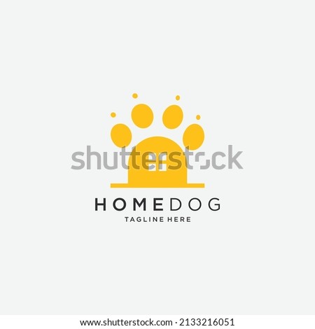 simple and modern dog and home logo design template
