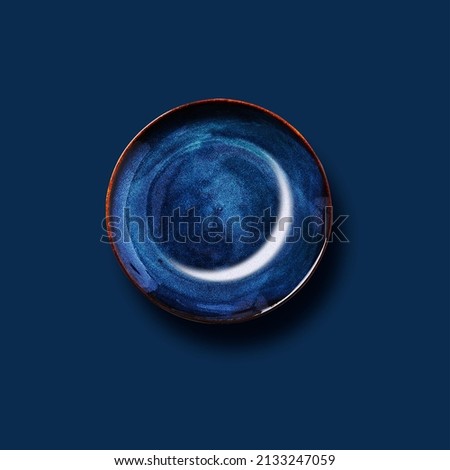 Ramadan kareem, Eid content Visual Designs ceramic dish with moon shade for card, banner, Royalty-Free Stock Photo #2133247059