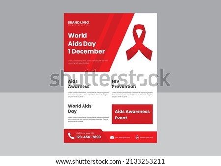 world aids day flyer design template. aids day awareness flyer poster design. 1 December world aids day flyer design.