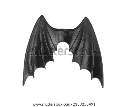 black dragon wings isolated on white background