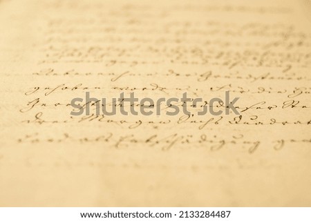 A closeup shot of the old letter