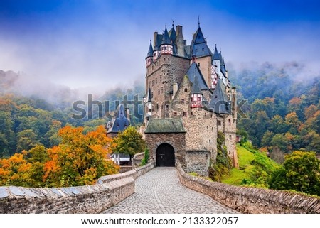 Eltz Castle or Burg Eltz. Medieval castle on the hills above the Moselle River. Rhineland-Palatinate Germany. Royalty-Free Stock Photo #2133322057