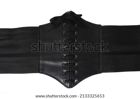 Black Corset Belt Isolated on White Background