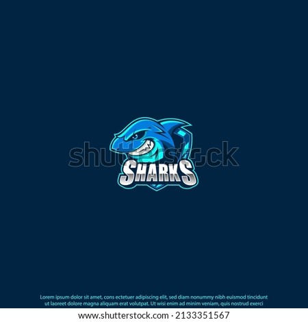 Shark mascot logo design good use for symbol identyti emblem brand and more