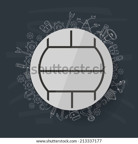 Volleyball concept design on blackboard background,clean vector