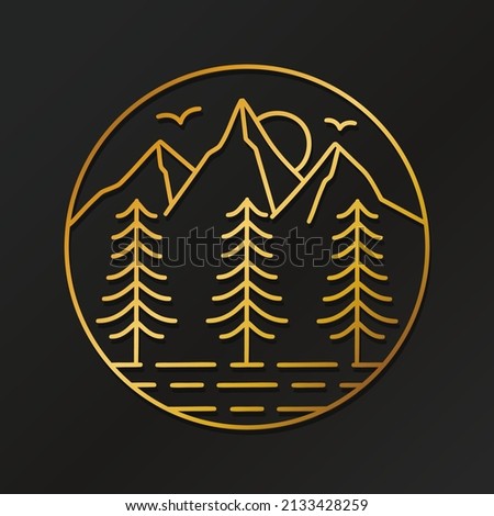 Mountain Illustration Clip Art Design Shape. Adventure Slogan Vacation Silhouette Icon Vector.