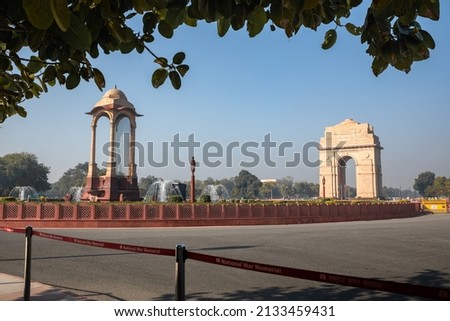 Delhi, India Gate High quality Photo stock image, Clicked From National War Memorial