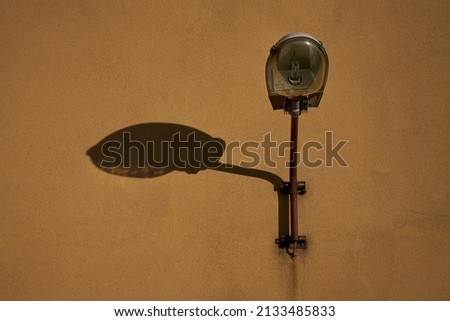 Vintage Old Street Classic Iron Lantern On The House Wall, Close Up Royalty-Free Stock Photo #2133485833