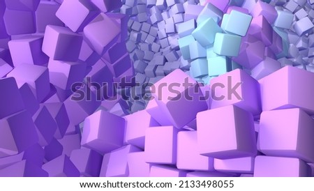 Square blocks abstract geometric shapes 3D render background Royalty-Free Stock Photo #2133498055