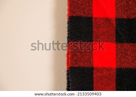 Red and black check material