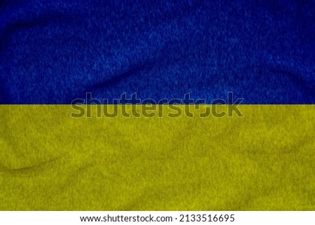 Blue and yellow fabric colors. National colors of Ukraine flag