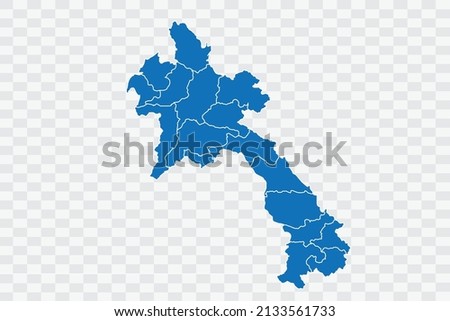 Laos Map blue Color on Backgound png