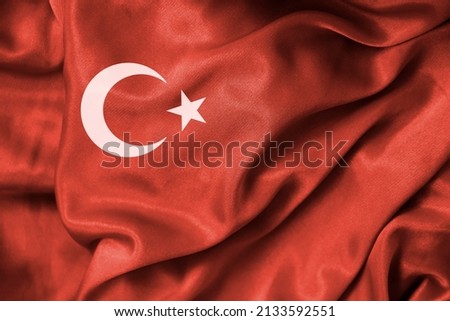 Turkey national flag silk background
